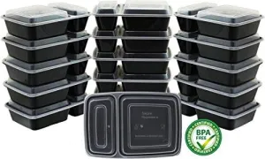 - Simplehouseware 2-Compartment Reusable Meal Prep Storage Container Boxes (28 Ounces)