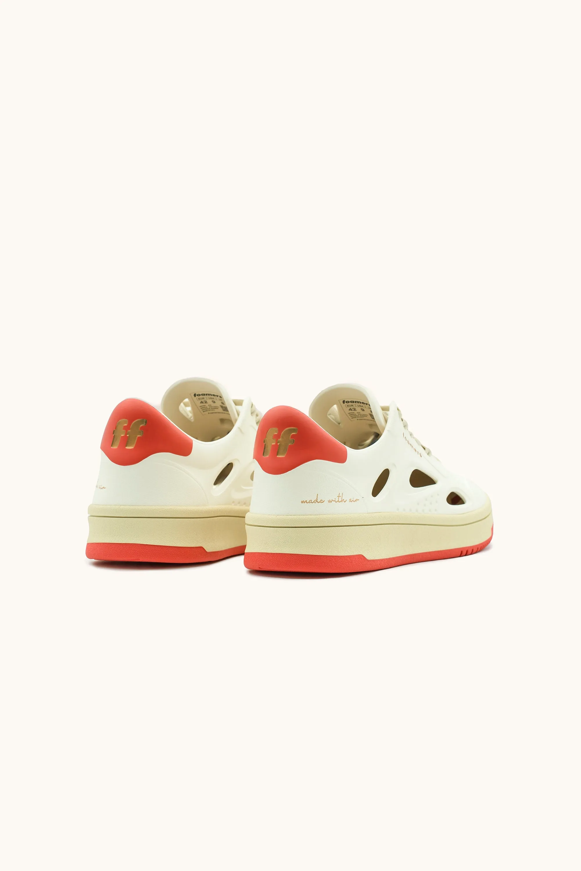 ⚤ Sneakers Foamers ICON OFF WHITE/RED - F2004
