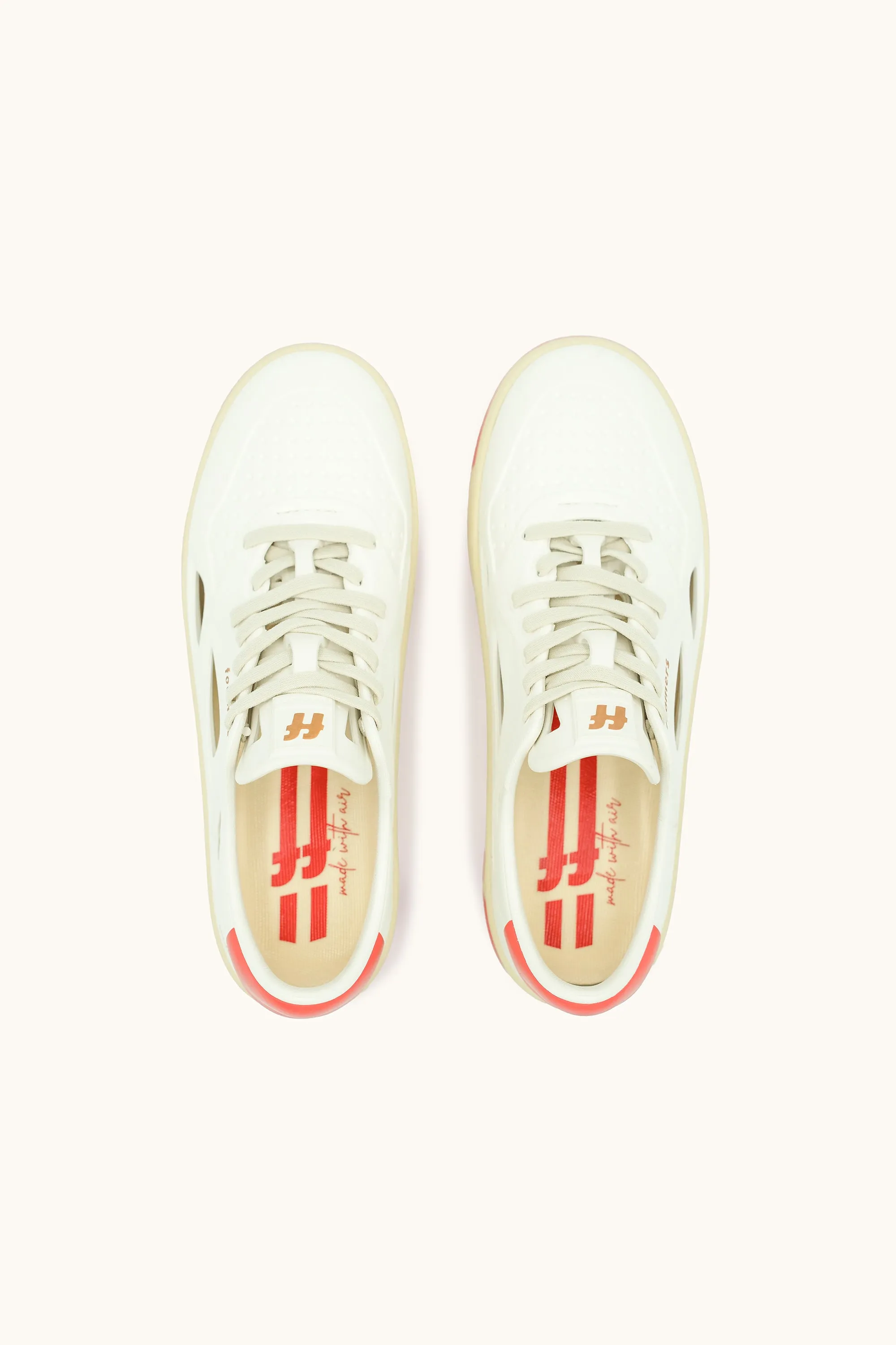 ⚤ Sneakers Foamers ICON OFF WHITE/RED - F2004