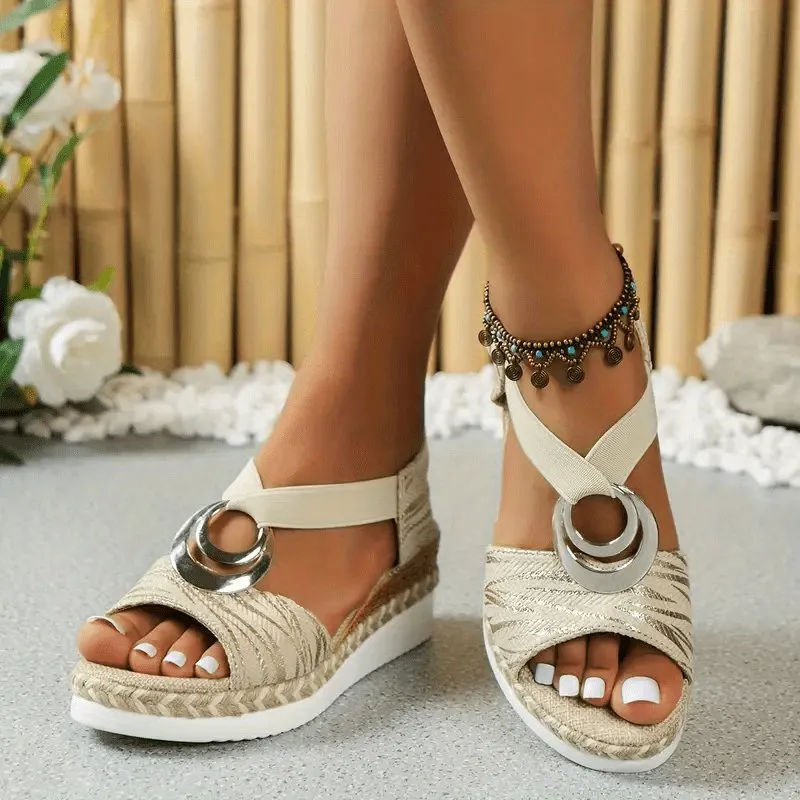 ✨ Women's Wedge Sandals – Comfortable Ankle Strap Buckle Heels for Summer & Casual Wear