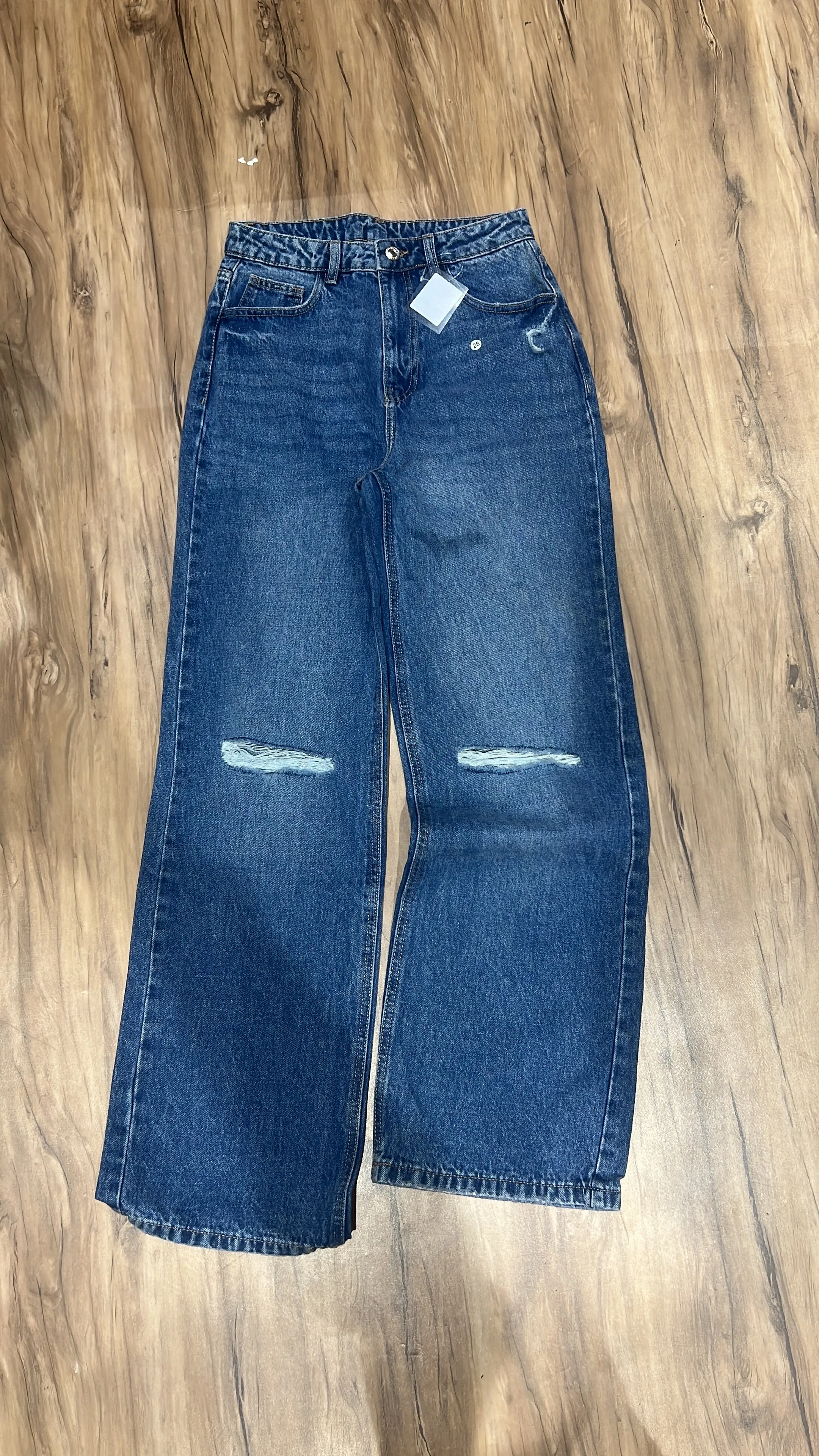 05  Highwaist Ripped wide leg denim