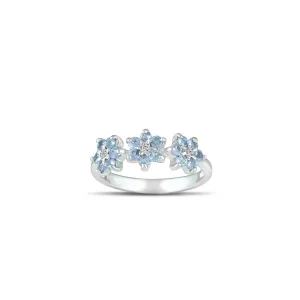 10K White Gold Tanzanite and Diamond Accent Fashion Ring