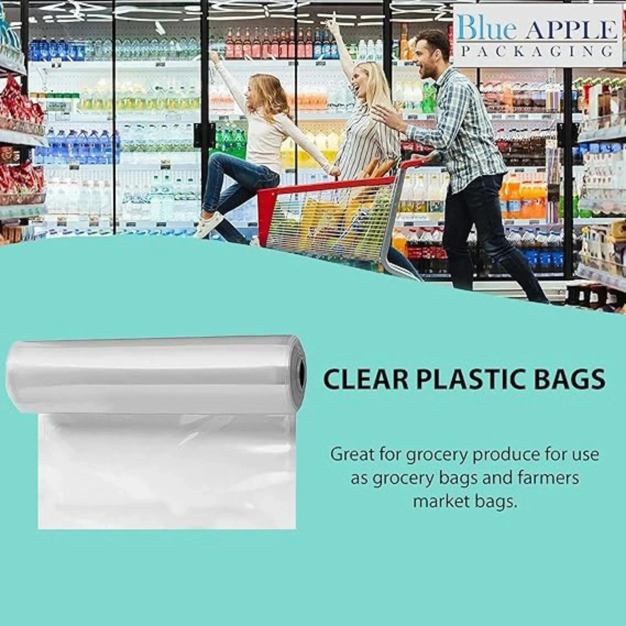 12X18 inches Utility Poly Bags with Twist Ties 0.5 mil HDPE