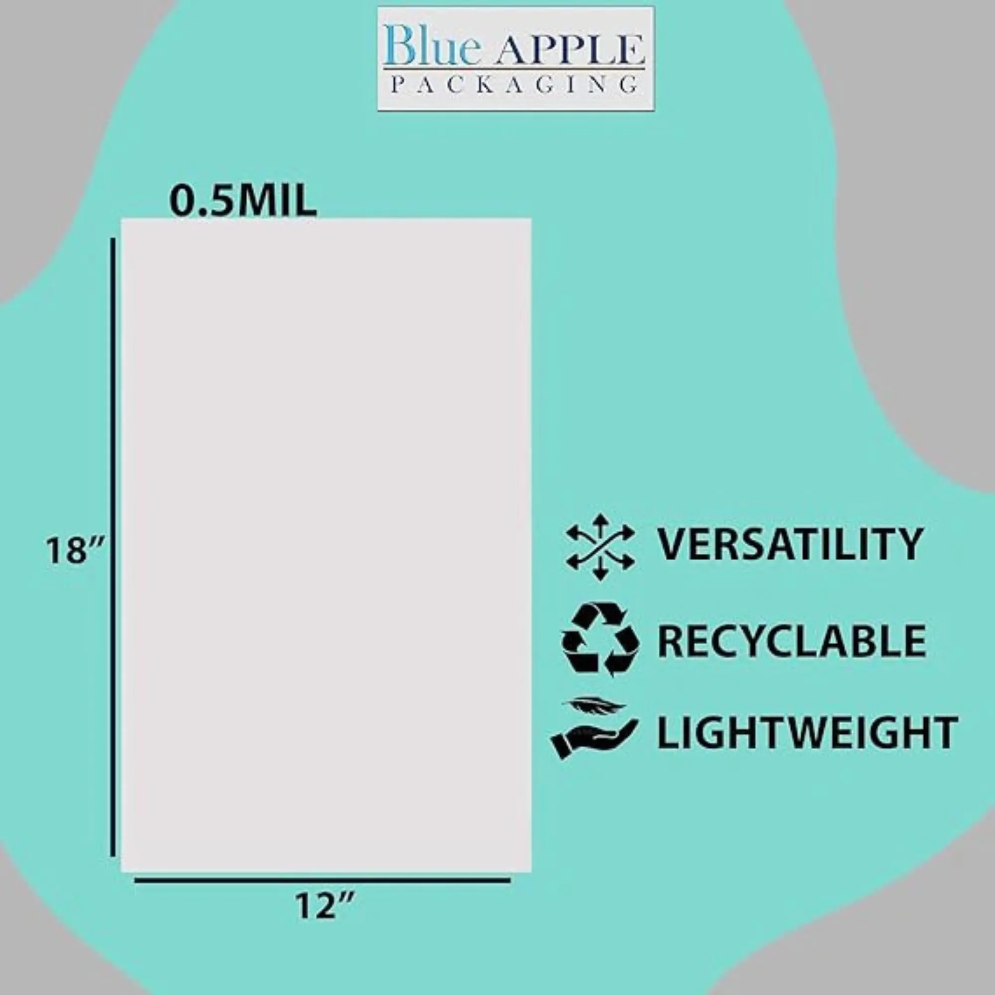 12X18 inches Utility Poly Bags with Twist Ties 0.5 mil HDPE