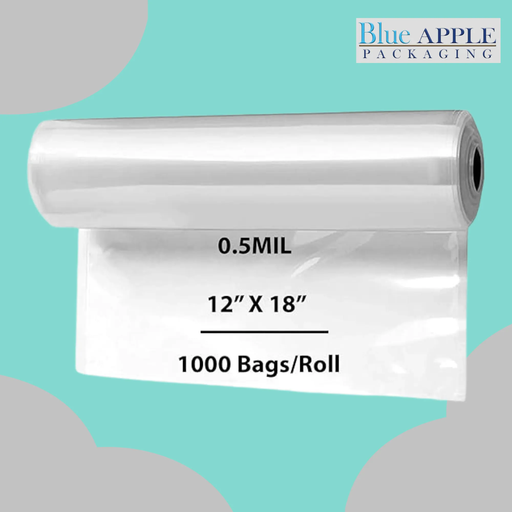 12X18 inches Utility Poly Bags with Twist Ties 0.5 mil HDPE