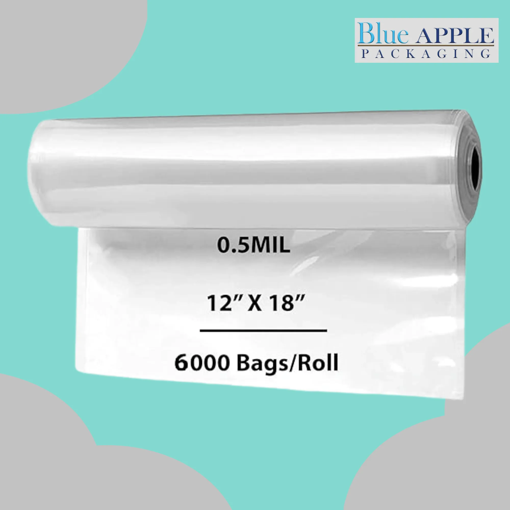 12X18 inches Utility Poly Bags with Twist Ties 0.5 mil HDPE