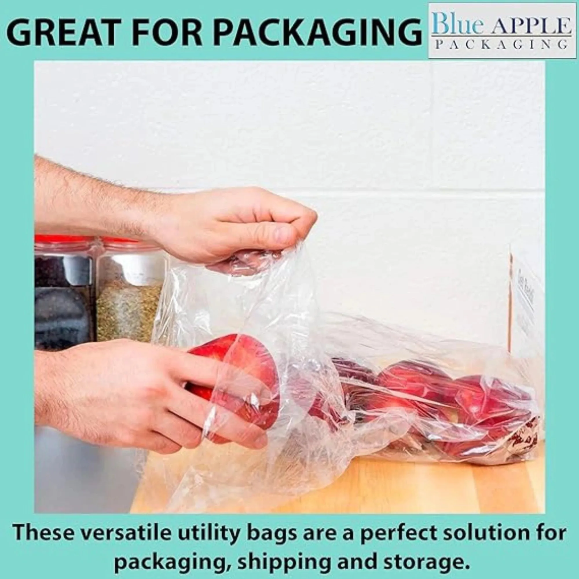12X18 inches Utility Poly Bags with Twist Ties 0.5 mil HDPE