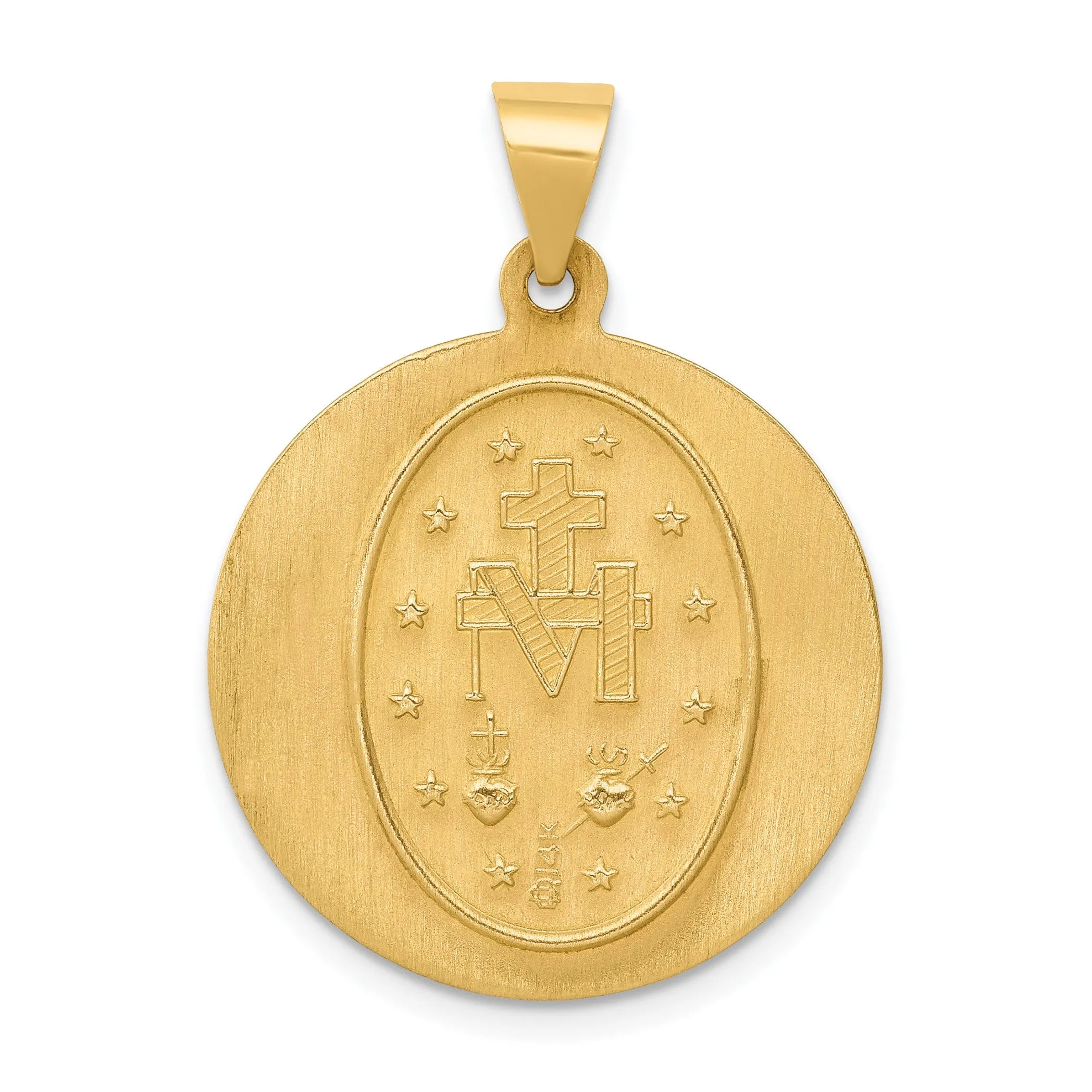 14k Yellow Gold Miraculous Medal Pendant
