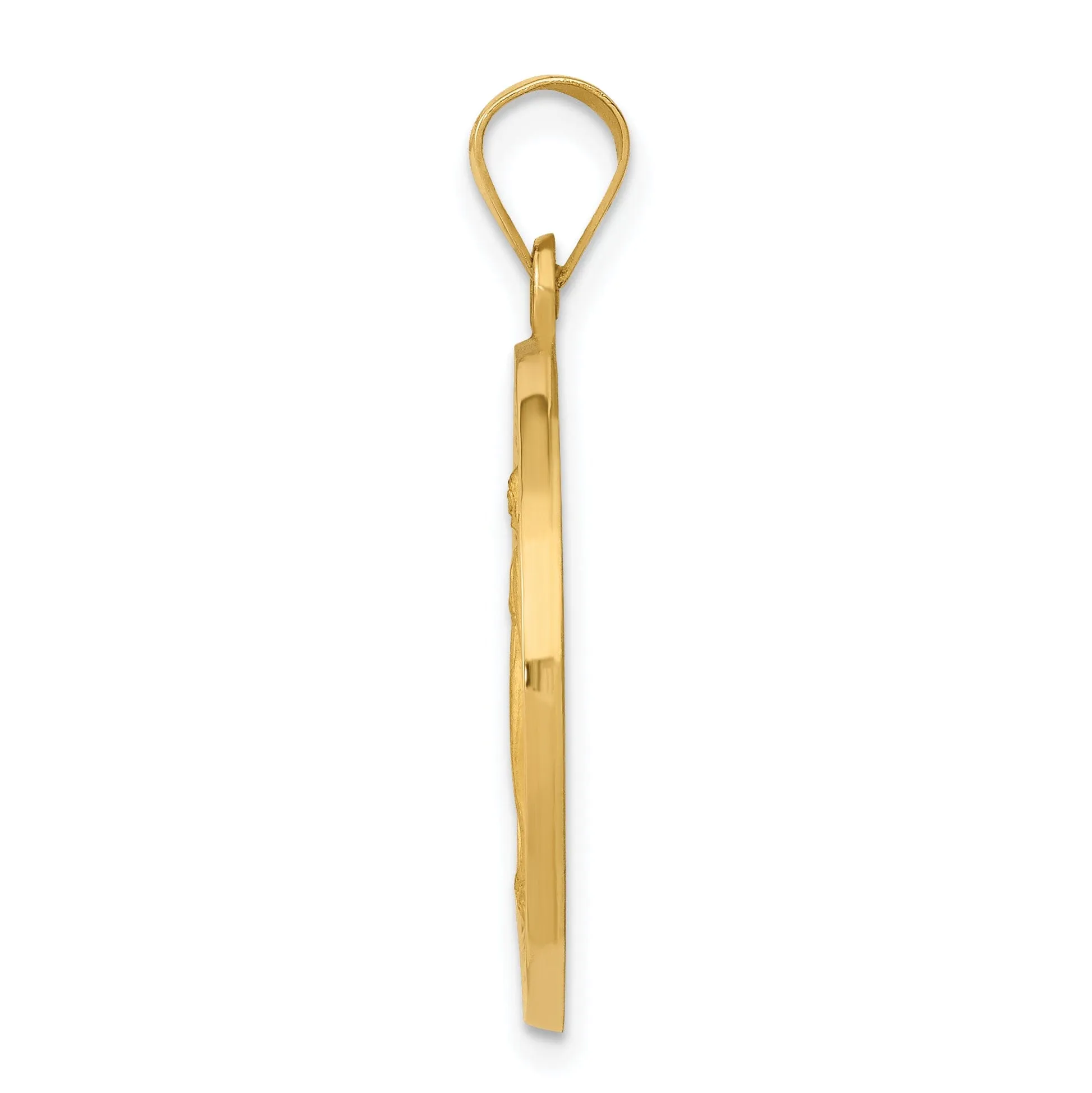 14k Yellow Gold Miraculous Medal Pendant