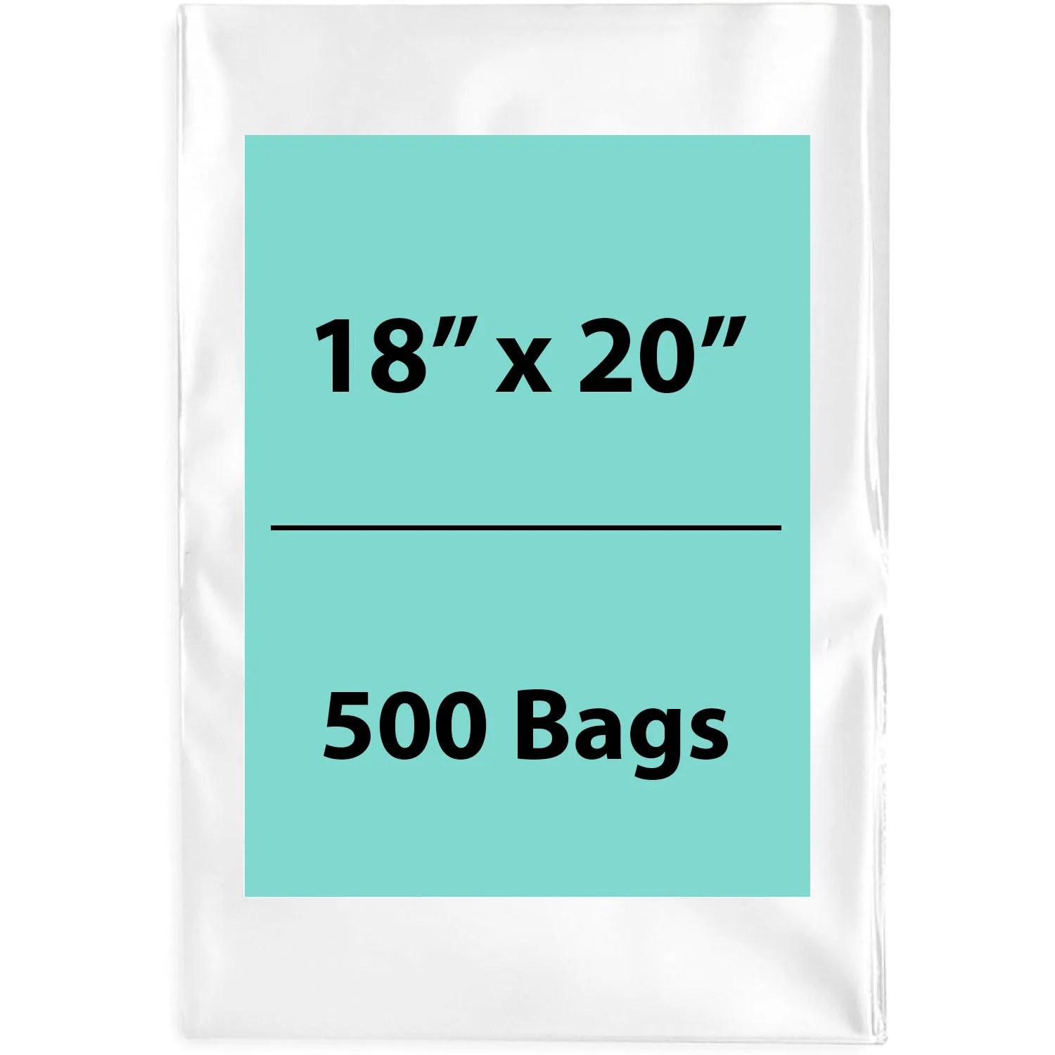 18X20 inches Clear Flat Poly Bags 2Mil Open Top (LDPE)
