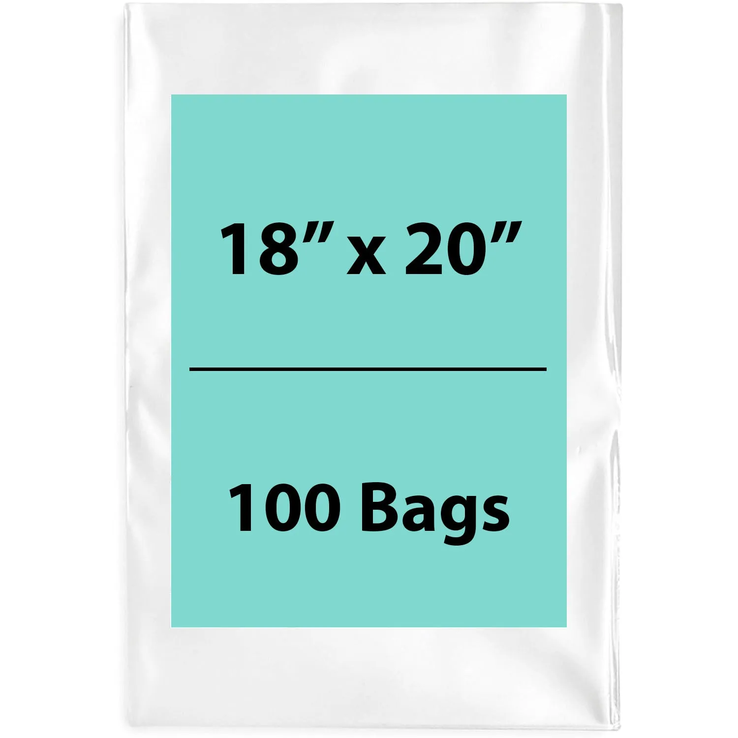 18X20 inches Clear Flat Poly Bags 2Mil Open Top (LDPE)