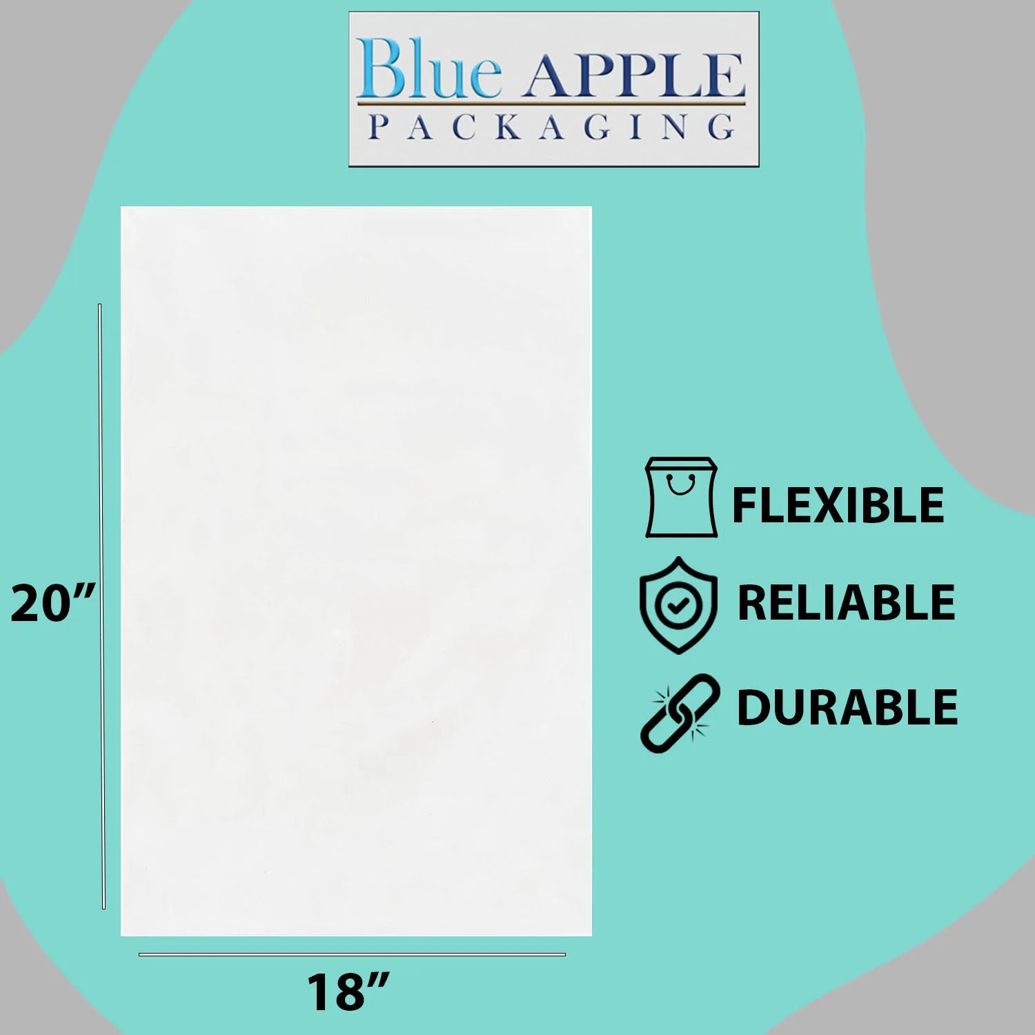 18X20 inches Clear Flat Poly Bags 2Mil Open Top (LDPE)