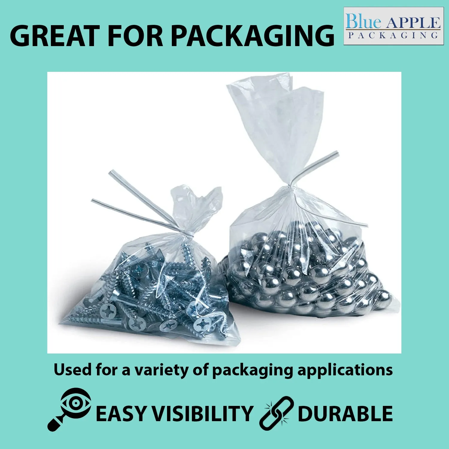 18X30 inches Clear Flat Poly Bags 4Mil Open Top (LDPE)
