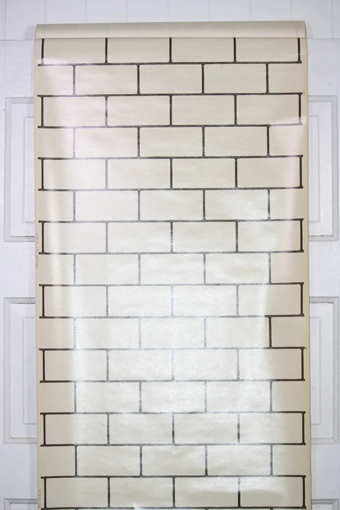 1940s Faux Tile Vintage Wallpaper