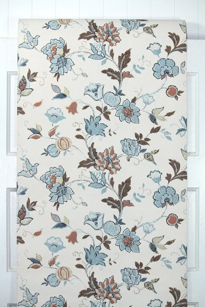 1960s Floral Vintage Wallpaper