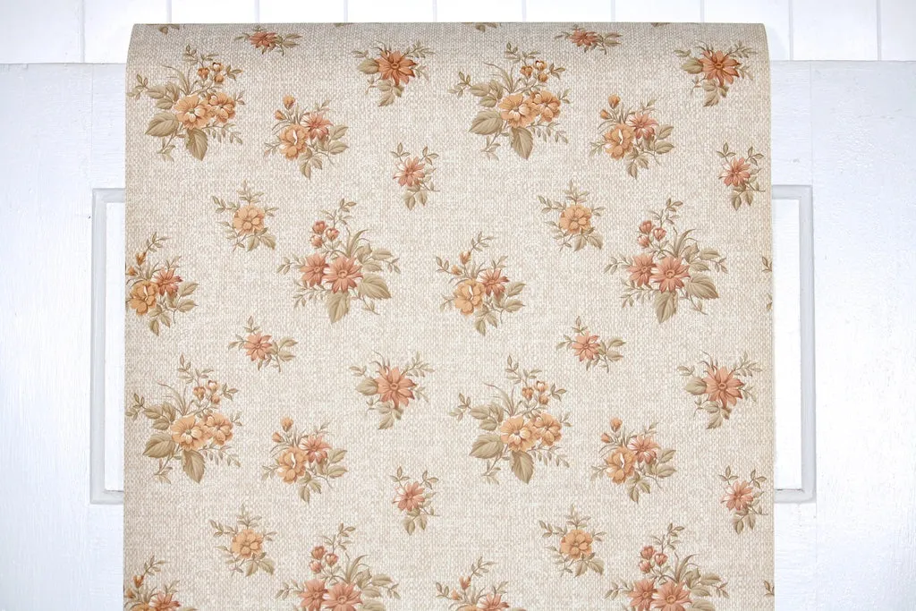 1970s Floral Vintage Wallpaper