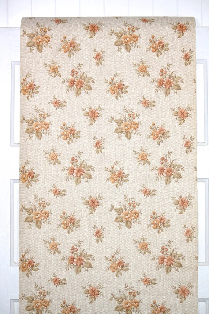 1970s Floral Vintage Wallpaper