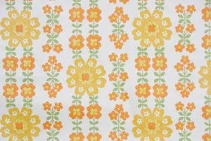 1970s Vinyl Floral Vintage Wallpaper