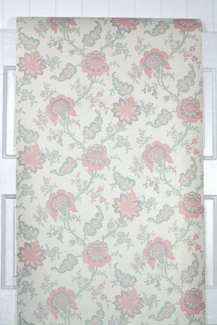 1980s Floral Vintage Wallpaper