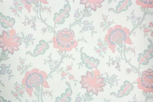 1980s Floral Vintage Wallpaper