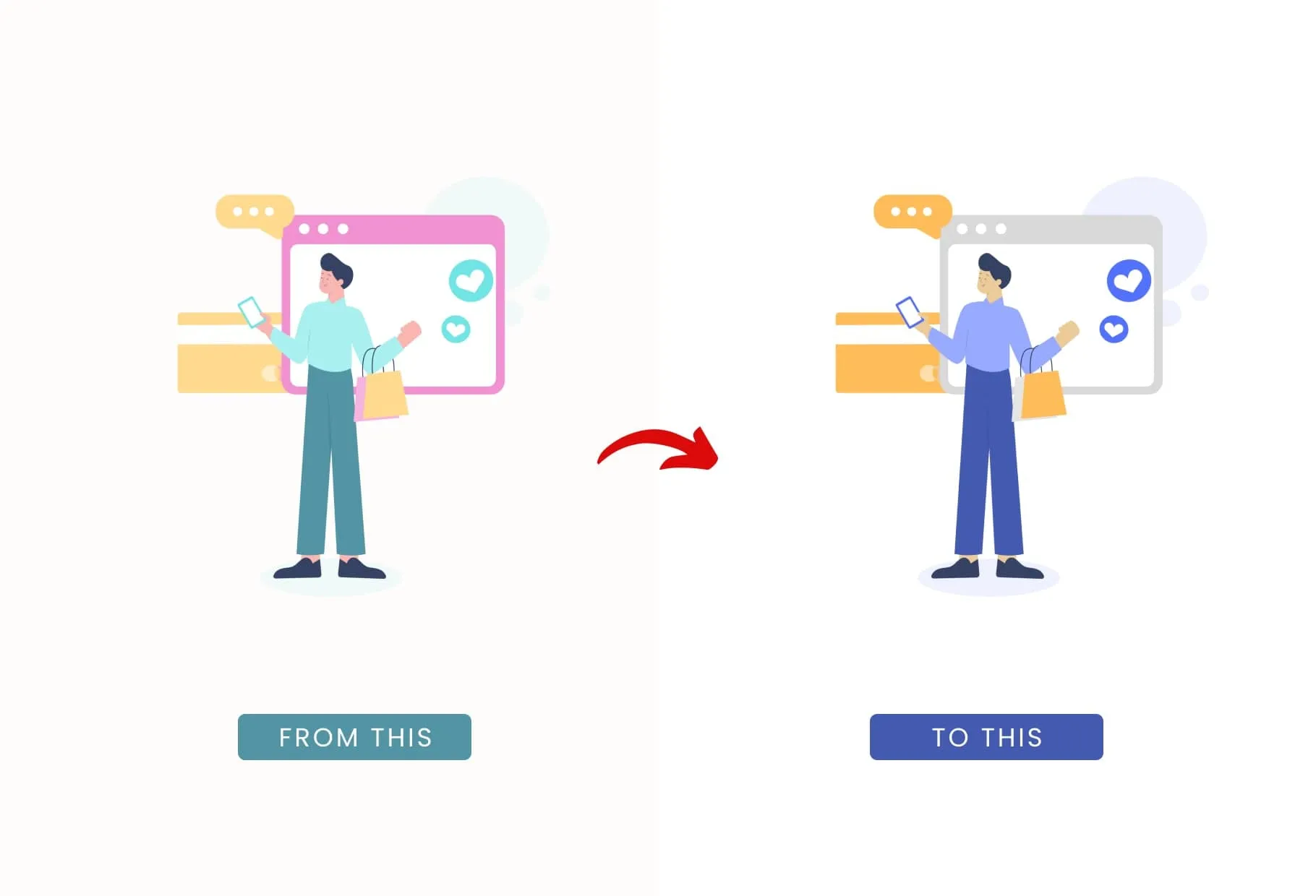 20 Unique E-Commerce Illustrations Fully Editable in Canva