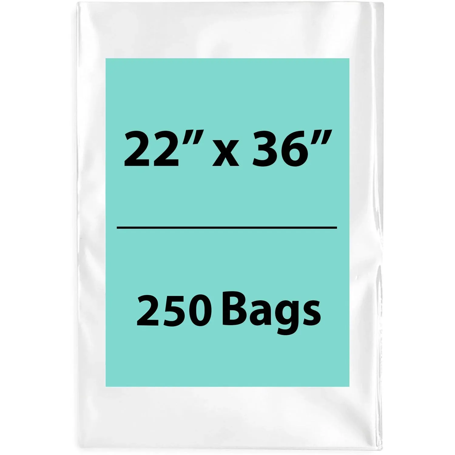 22X36 inches Clear Flat Poly Bags 2Mil Open Top (LDPE)