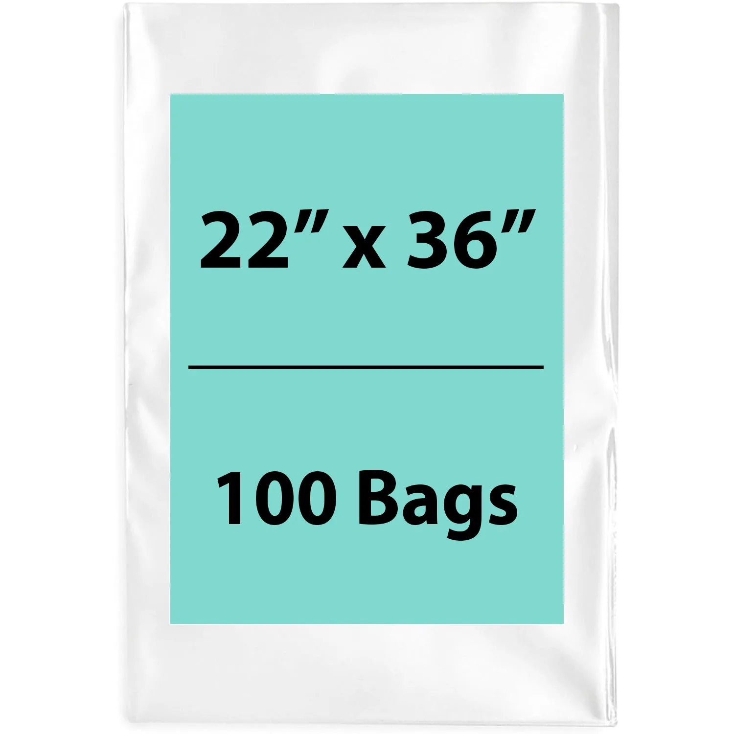 22X36 inches Clear Flat Poly Bags 2Mil Open Top (LDPE)