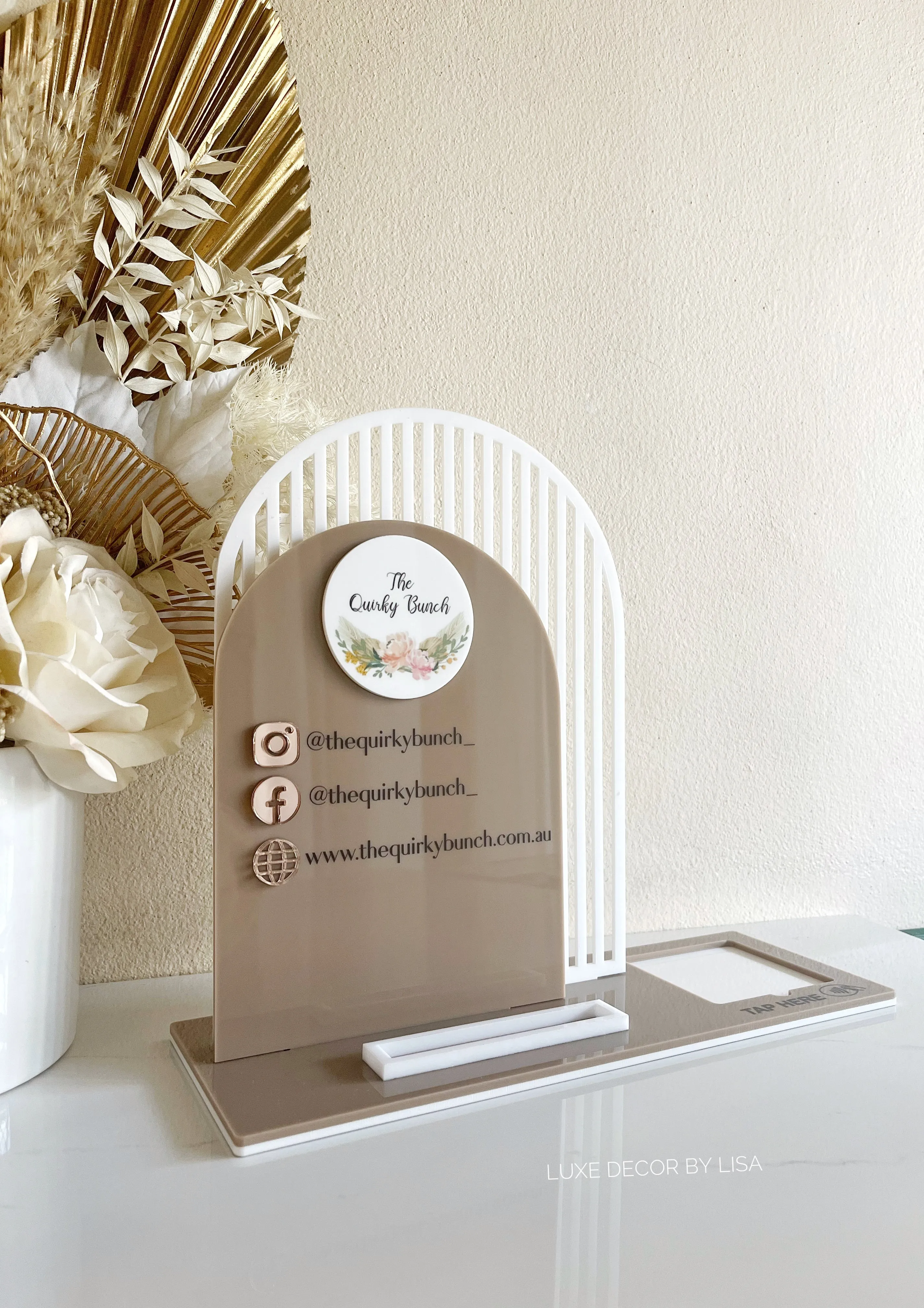 3 in 1 Double Arched Social Sign/ Square   Usernames   Card Holder