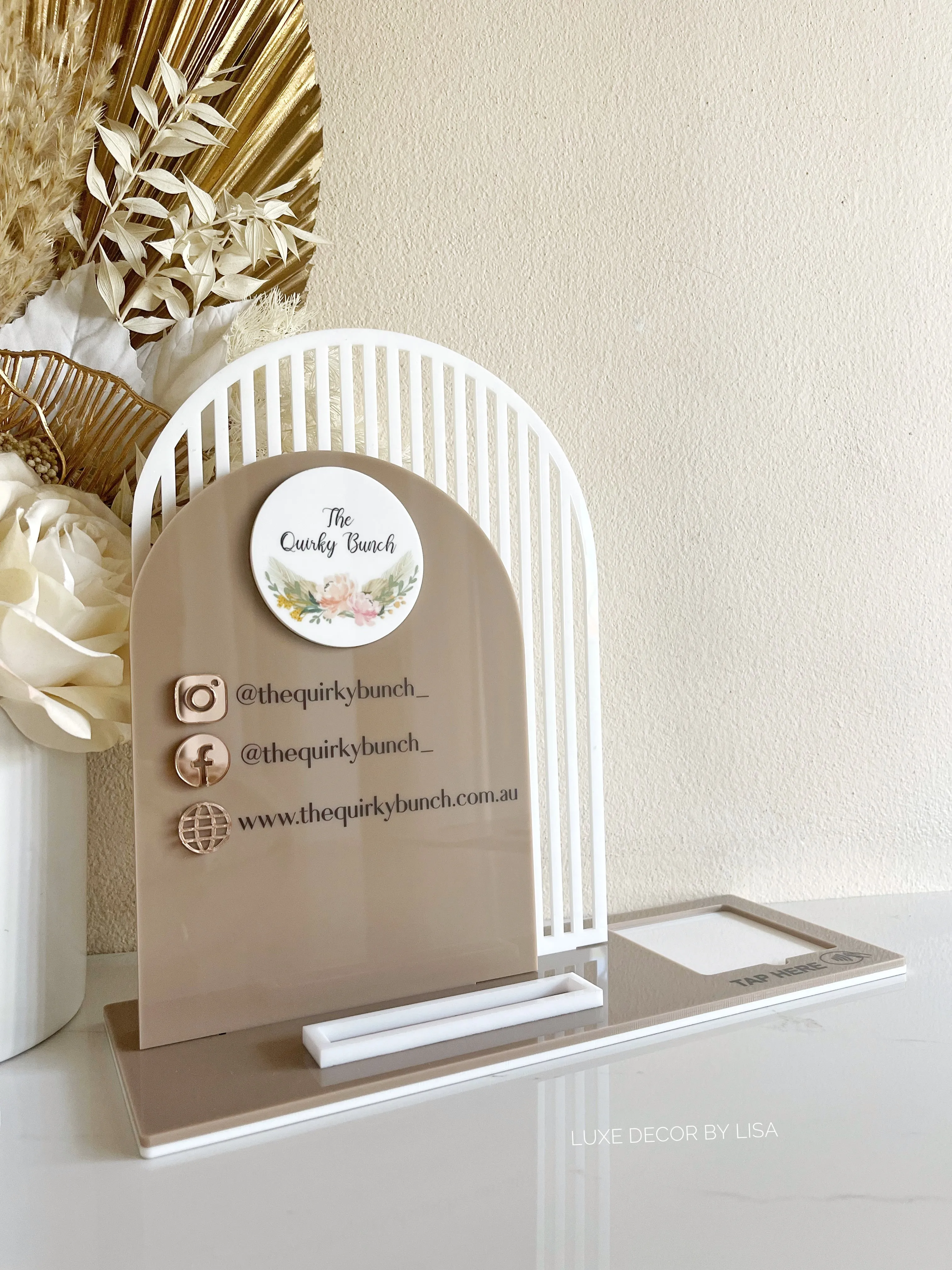 3 in 1 Double Arched Social Sign/ Square   Usernames   Card Holder