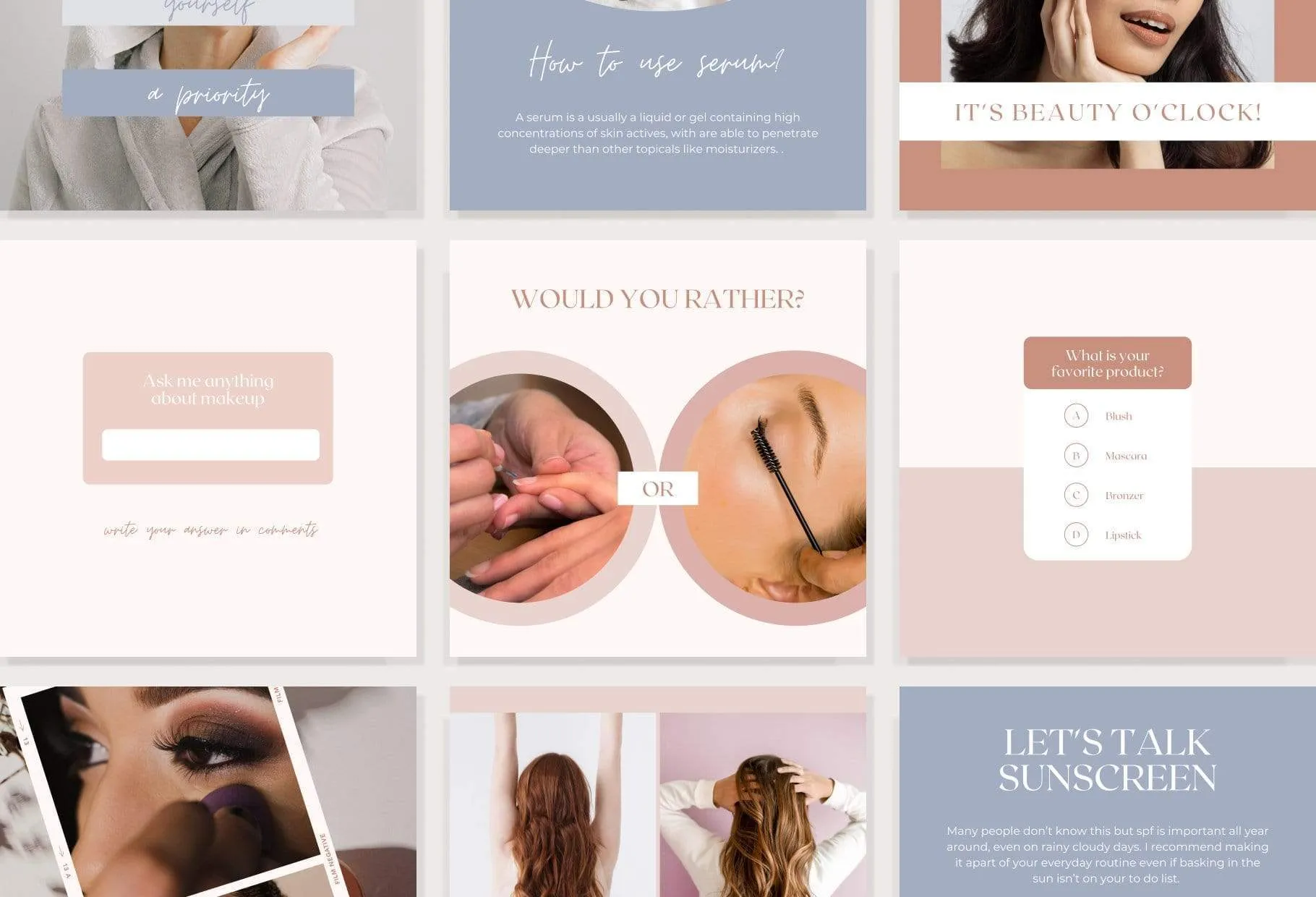 30 Beauty Instagram Post Canva Templates