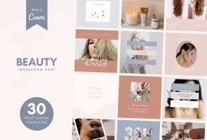 30 Beauty Instagram Post Canva Templates