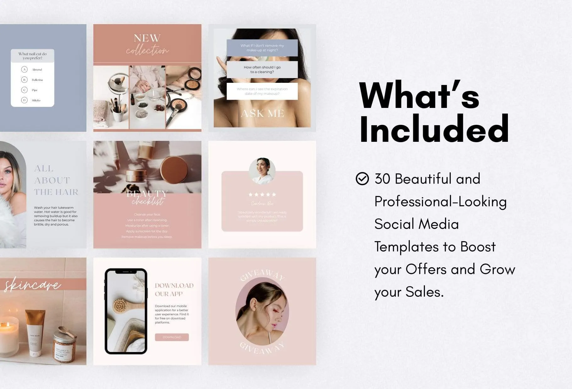 30 Beauty Instagram Post Canva Templates