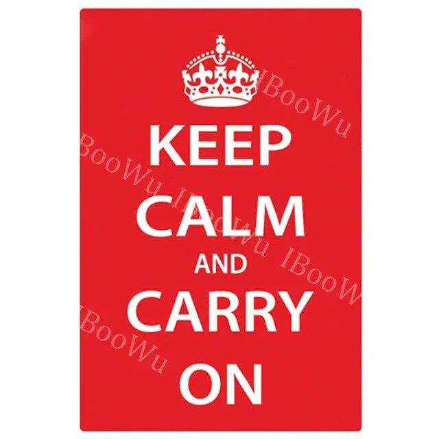30x20cm Keep Calm and Carry On Metal Tin Sign Plate
