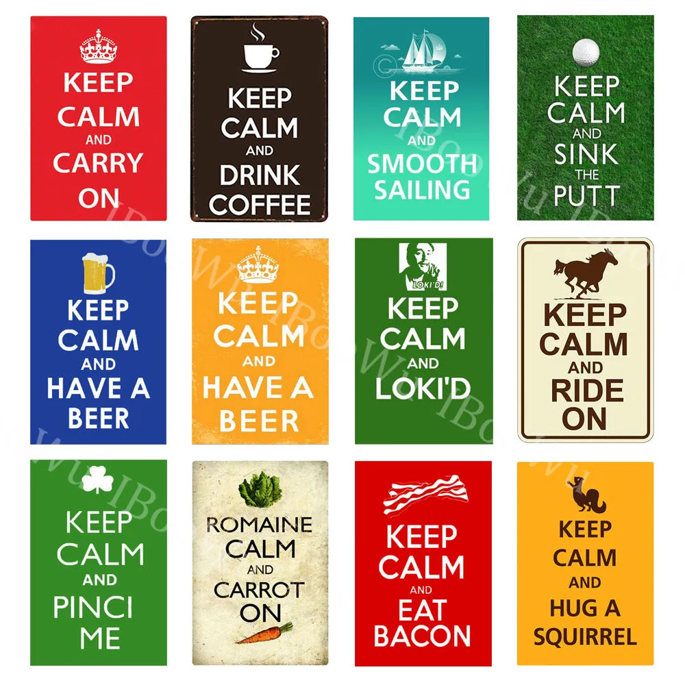 30x20cm Keep Calm and Carry On Metal Tin Sign Plate
