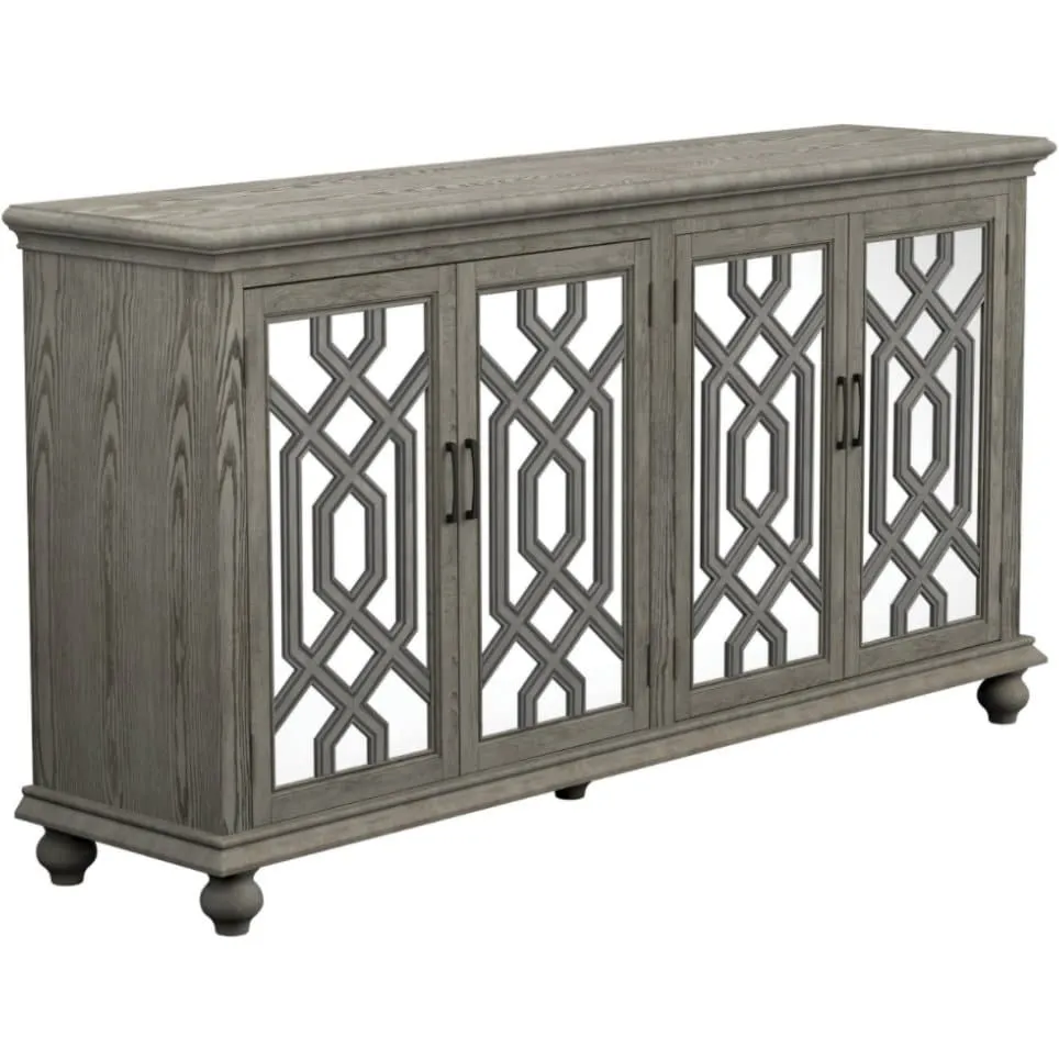 4-door Accent Cabinet in Weathered Gray