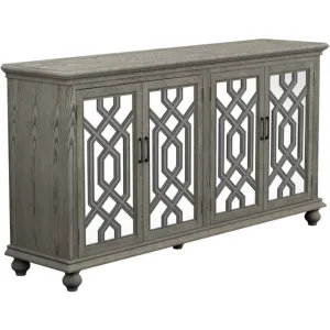 4-door Accent Cabinet in Weathered Gray
