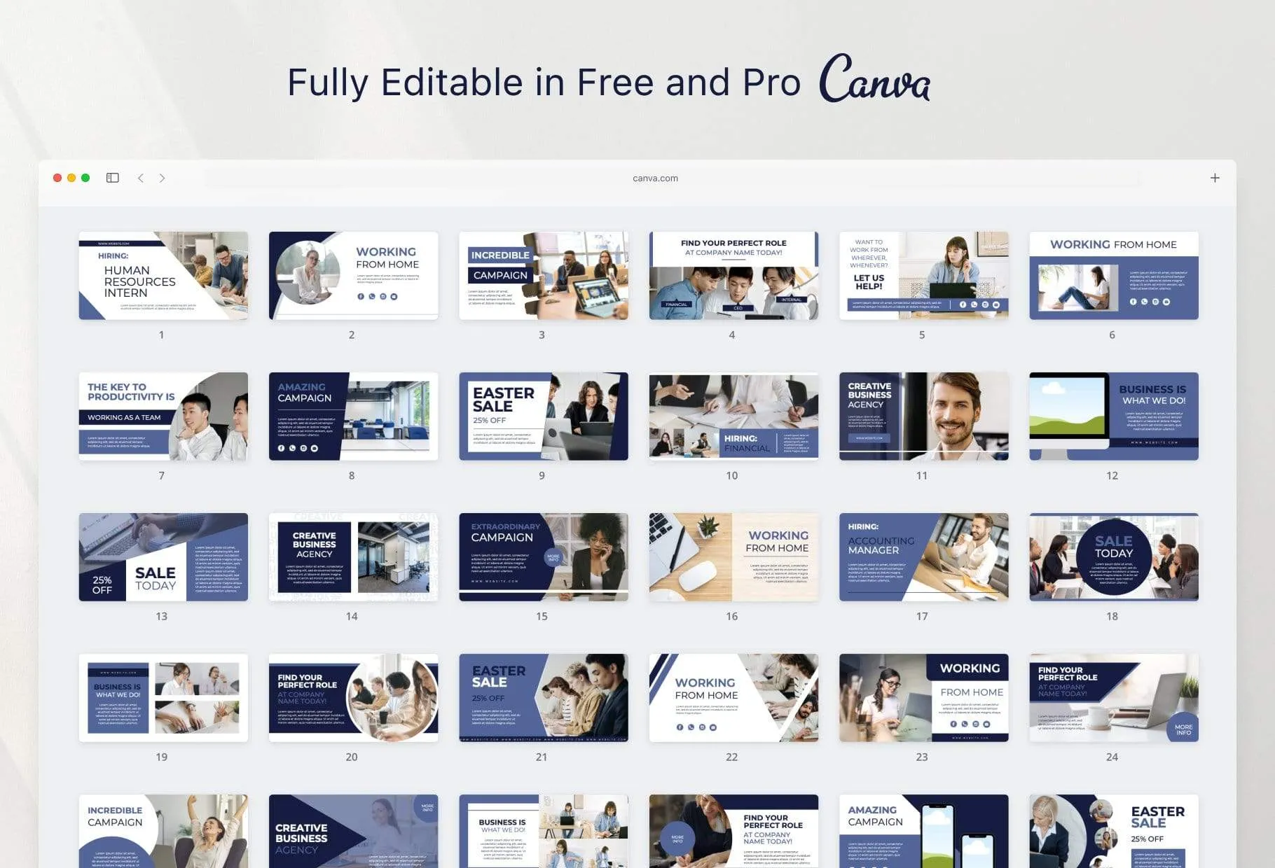 40 LinkedIn Posts Canva Templates Bundle