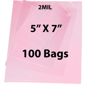 5X7 inches Pink Anti Static Bags 2 Mil Flat