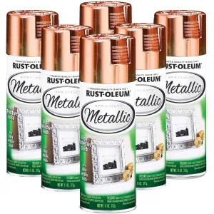 6 Cans | Rust-Oleum Speciality Metallic Bright Reflective Finish - 312g Spray | 1937830 Metallic Spray, 312 METALLIC COPPER