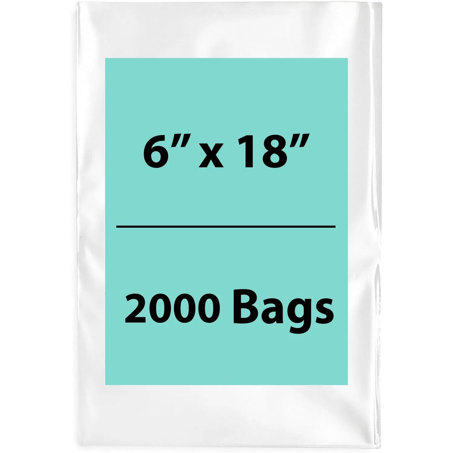 6X18 inches Clear Flat Poly Bags 3Mil Open Top (LDPE)