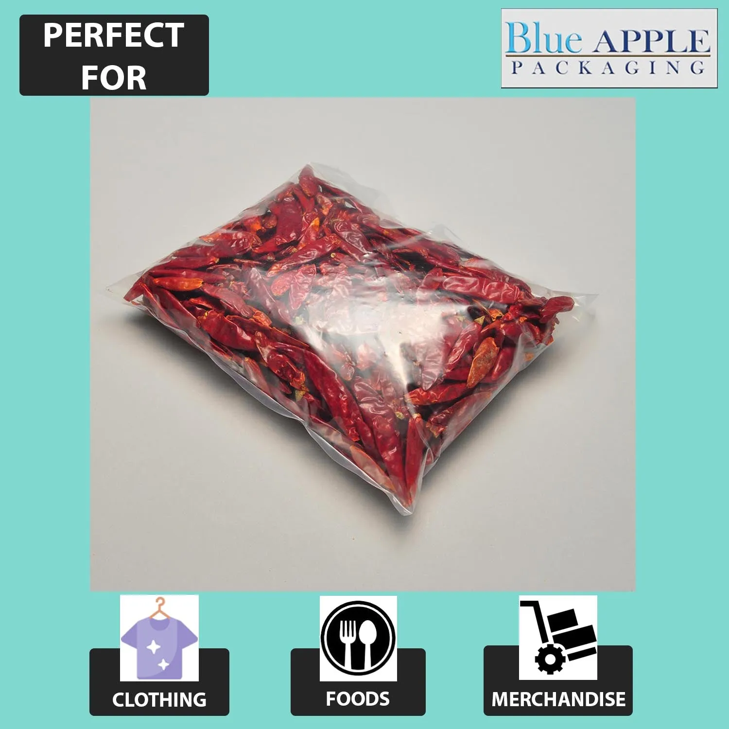 6X18 inches Clear Flat Poly Bags 3Mil Open Top (LDPE)