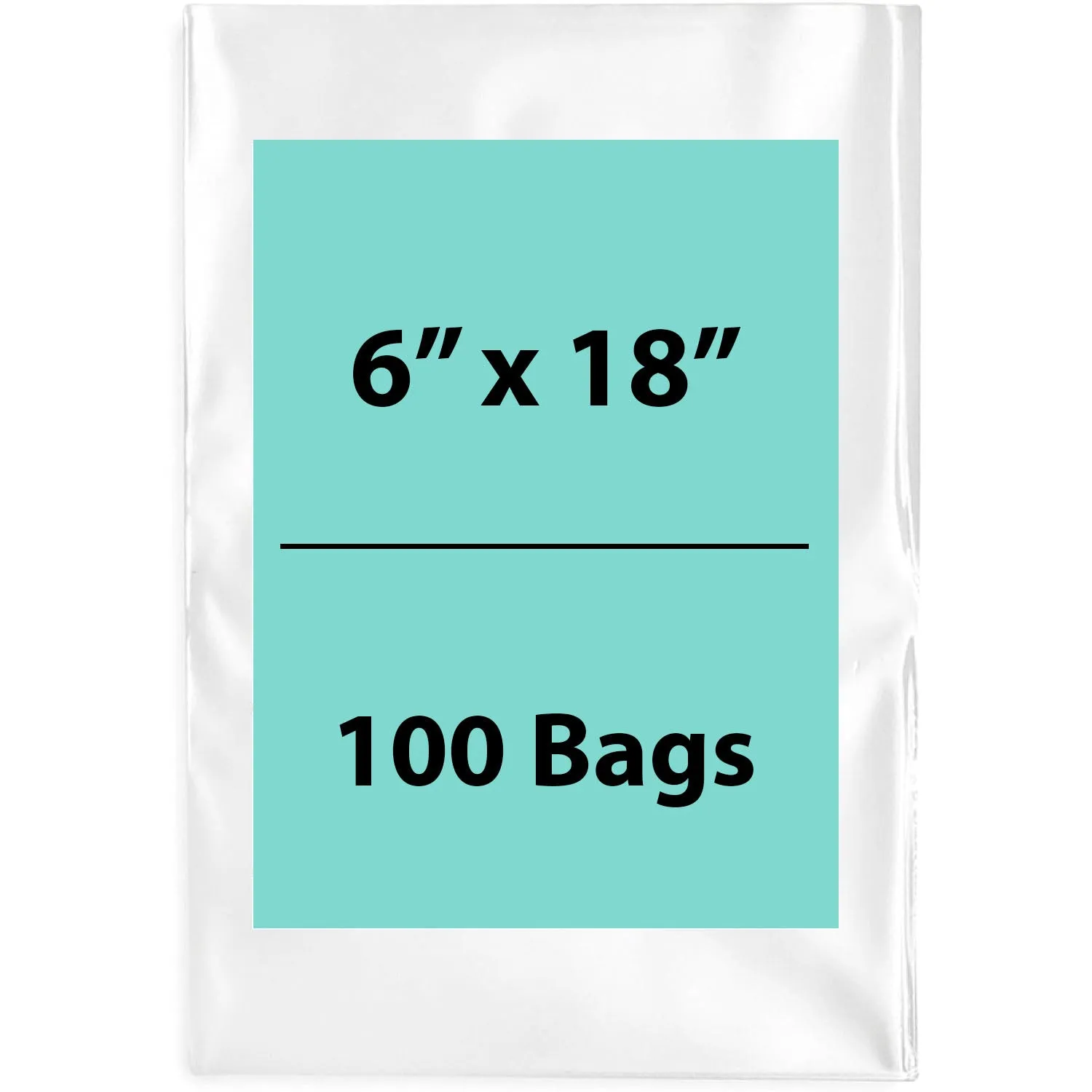 6X18 inches Clear Flat Poly Bags 3Mil Open Top (LDPE)