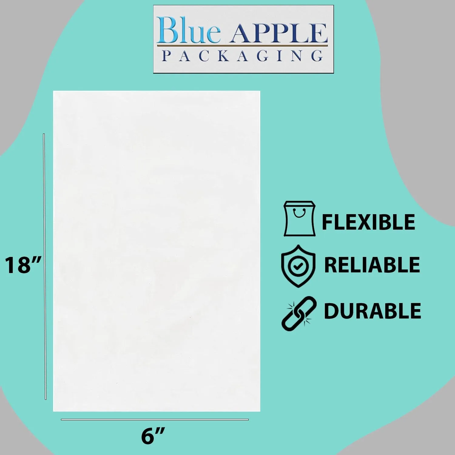 6X18 inches Clear Flat Poly Bags 3Mil Open Top (LDPE)