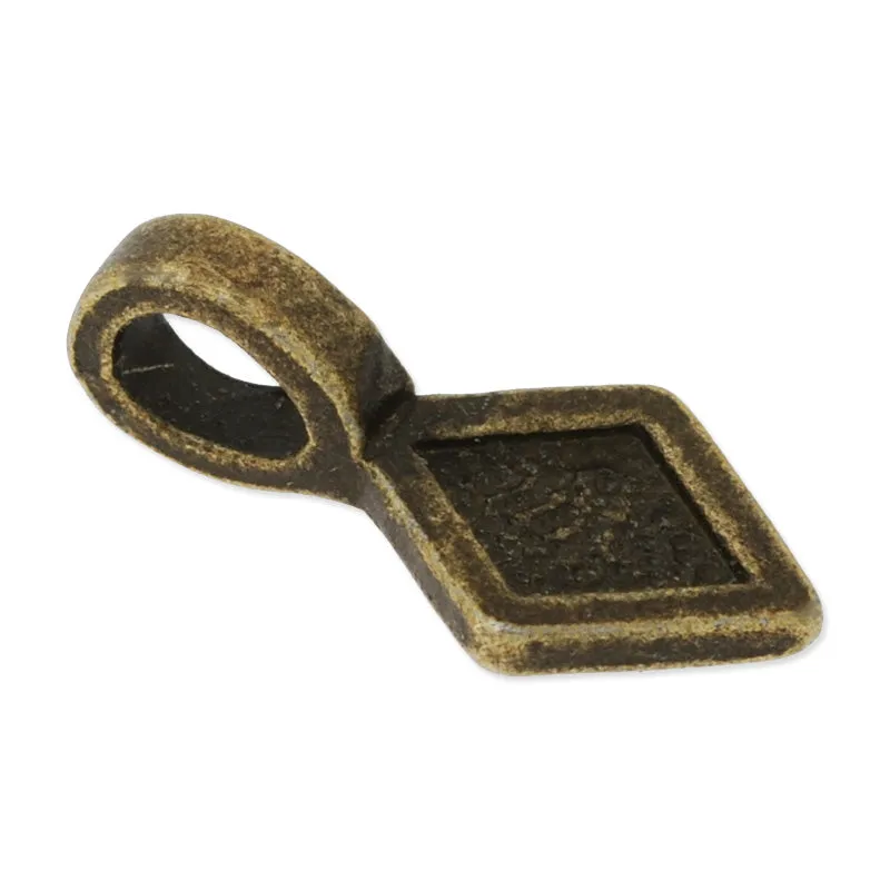 8x16mm Vintage rhombus Bails,Match Glue On Pendant Bails for Jewelry,Zinc Alloy Filled,Antique Bronze plated,50pcs/lot