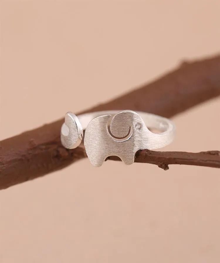 925 Sterling Silver Elephant Ring