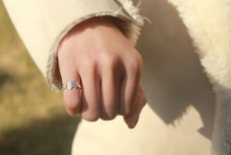 925 Sterling Silver Elephant Ring
