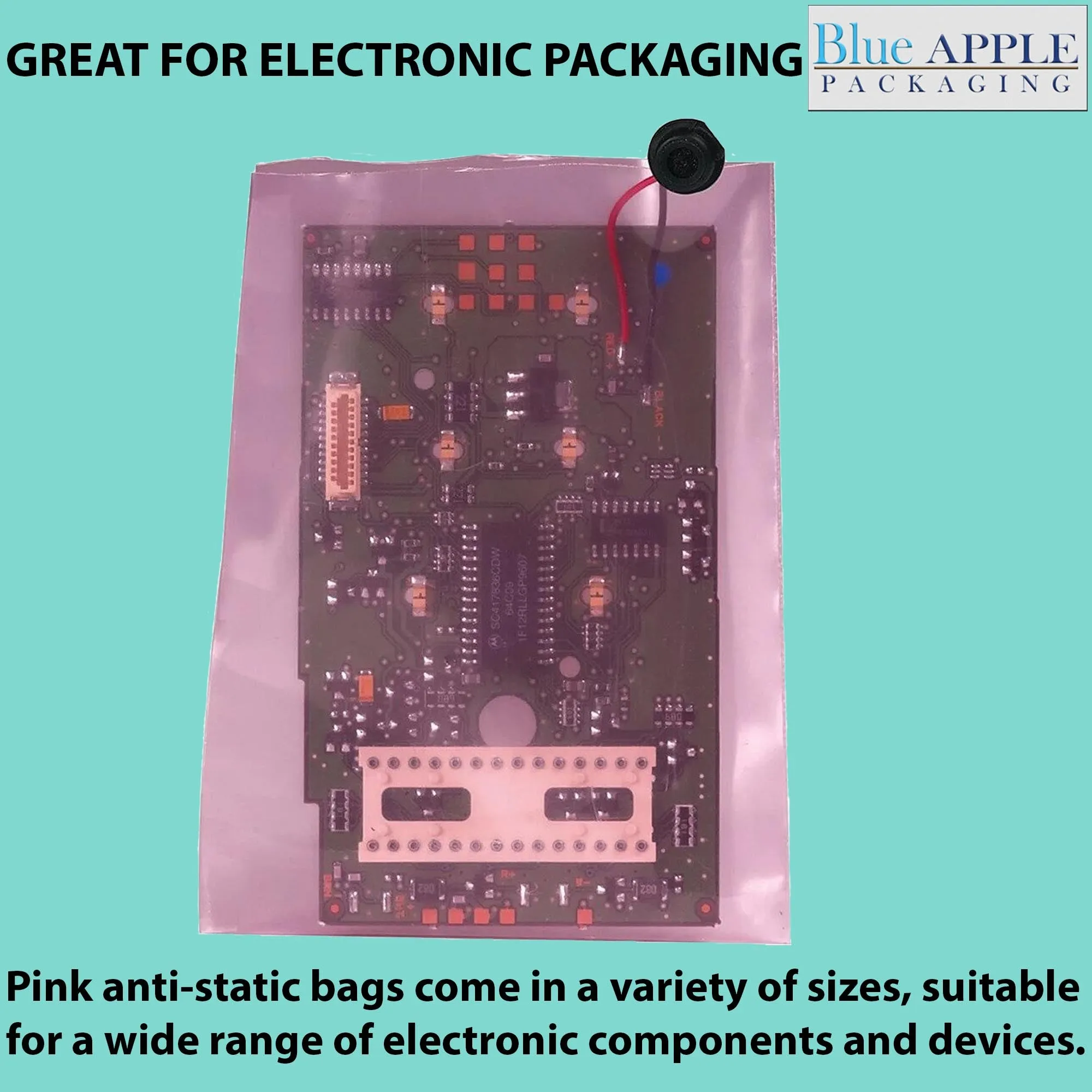 9X12 inches Pink Anti Static Bags 2 Mil Flat