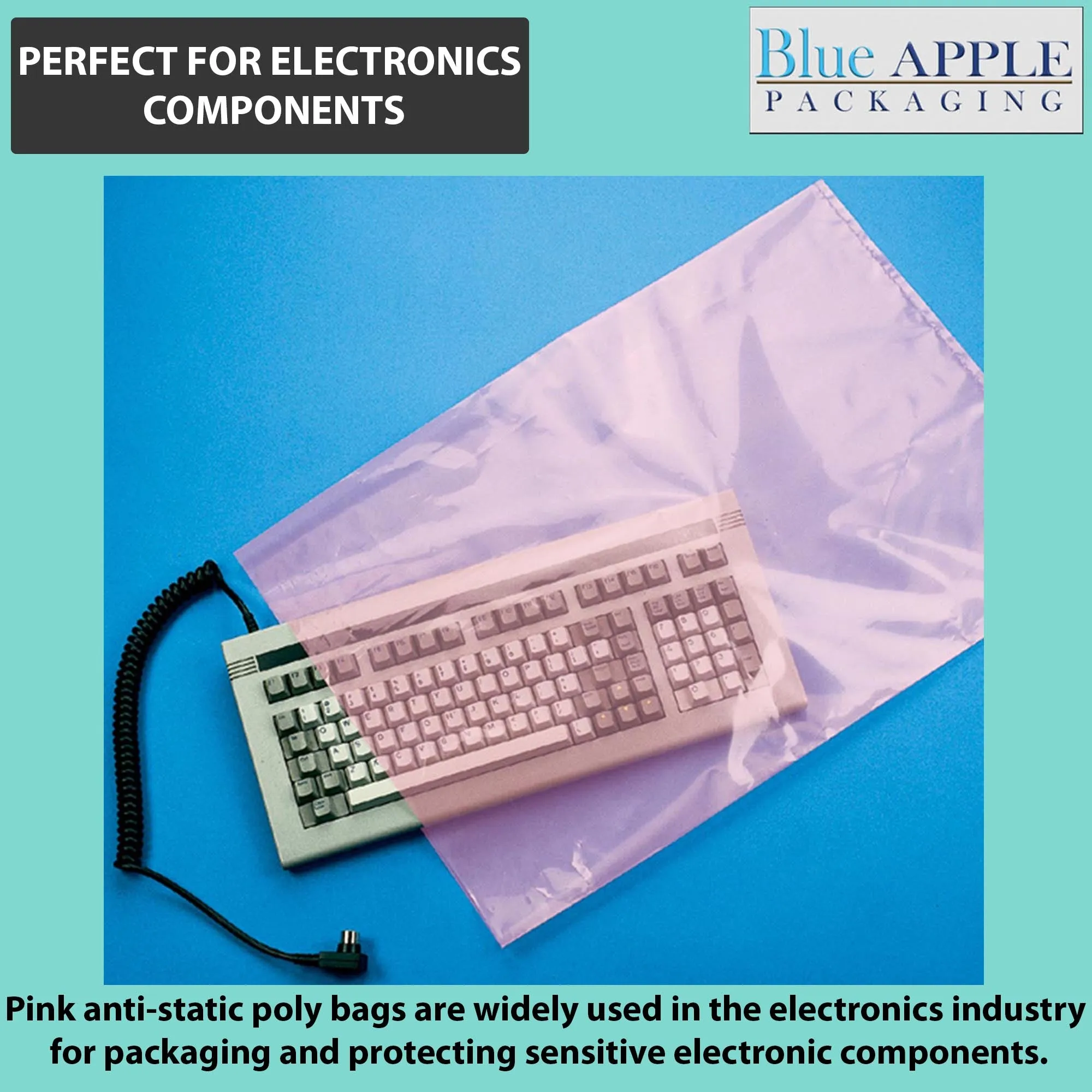 9X12 inches Pink Anti Static Bags 2 Mil Flat
