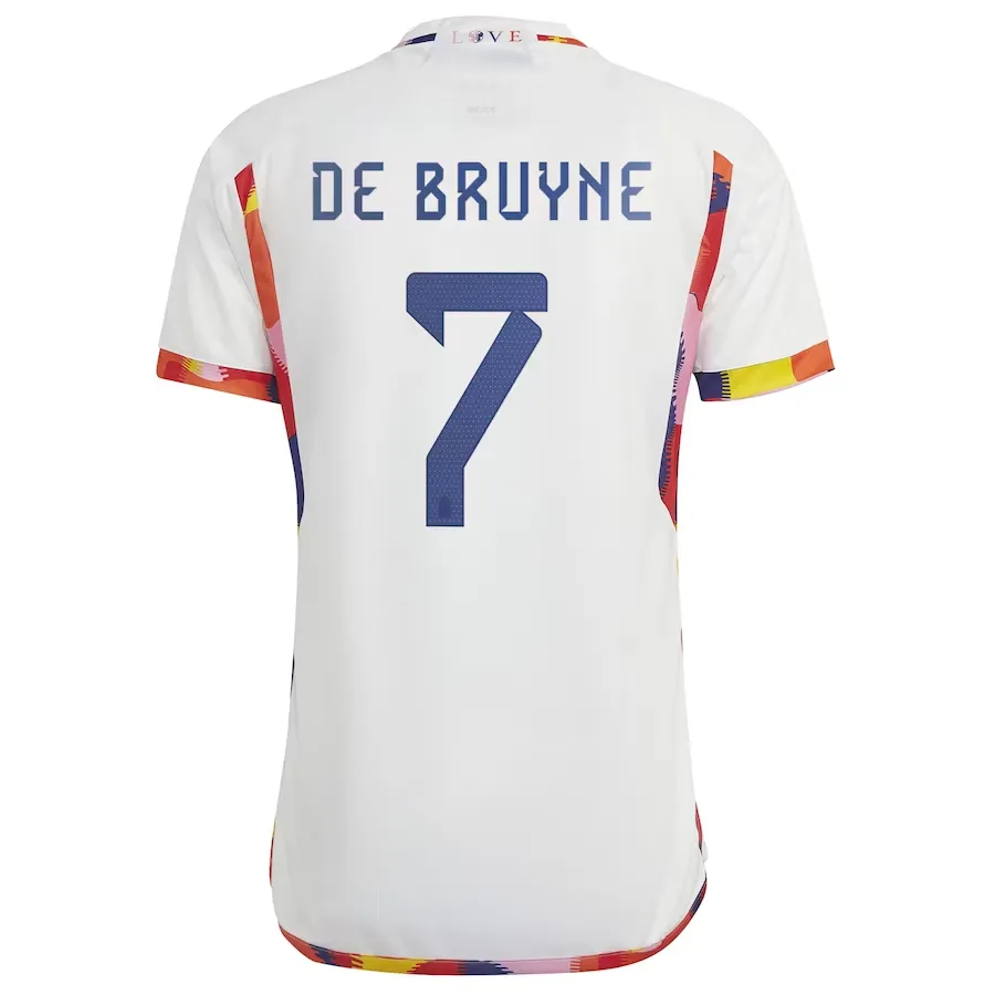 adidas Belgium Away Jersey De Bruyne 7 World Cup 2022