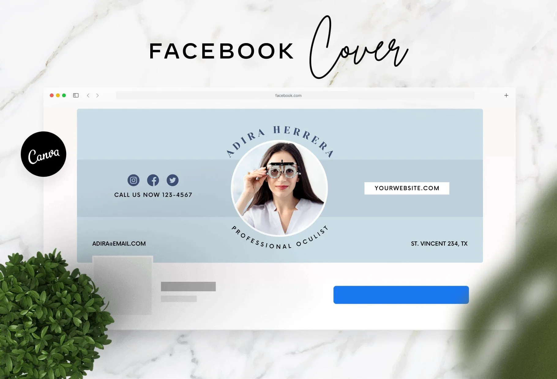 Adira Facebook Cover Canva Template